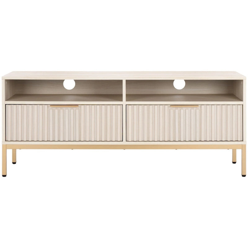 2-Drawer 2-Shelf Entertainment Media Stand - Fits TVs Up to 65 Inches