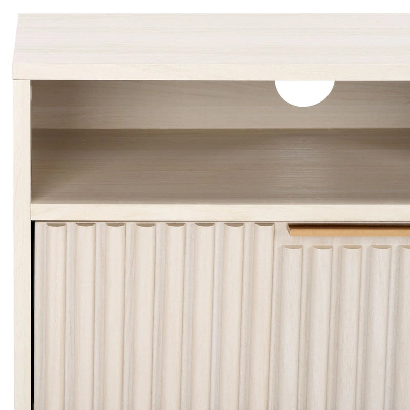 2-Drawer 2-Shelf Entertainment Media Stand - Fits TVs Up to 65 Inches