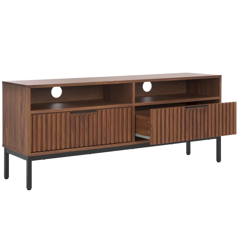 2-Drawer 2-Shelf Entertainment Media Stand - Fits TVs Up to 65 Inches