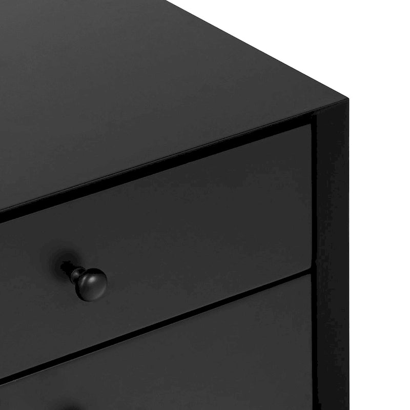 Mid-Century Nightstand with Dual Drawers and Beveled Edge Detail