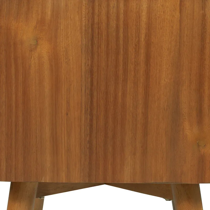 Mid-Century Nightstand with Dual Drawers and Beveled Edge Detail