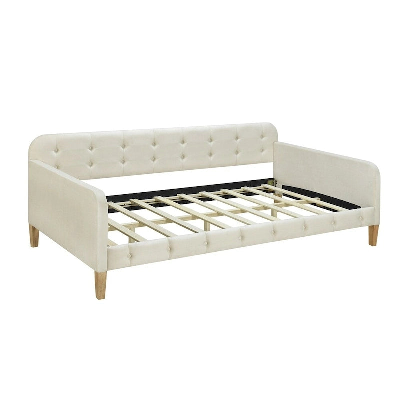 Twin Size Velvet Upholstered Daybed with Headboard and Slat Kit - 300 lb Capacity