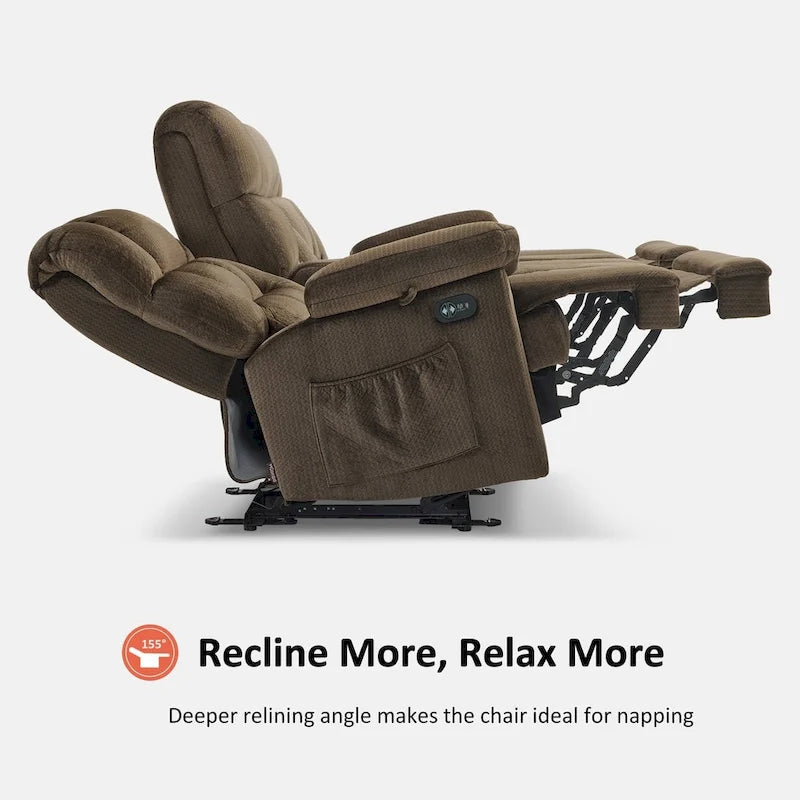 MCombo Power Loveseat Recliner with Console, Heat, Vibration and USB Ports