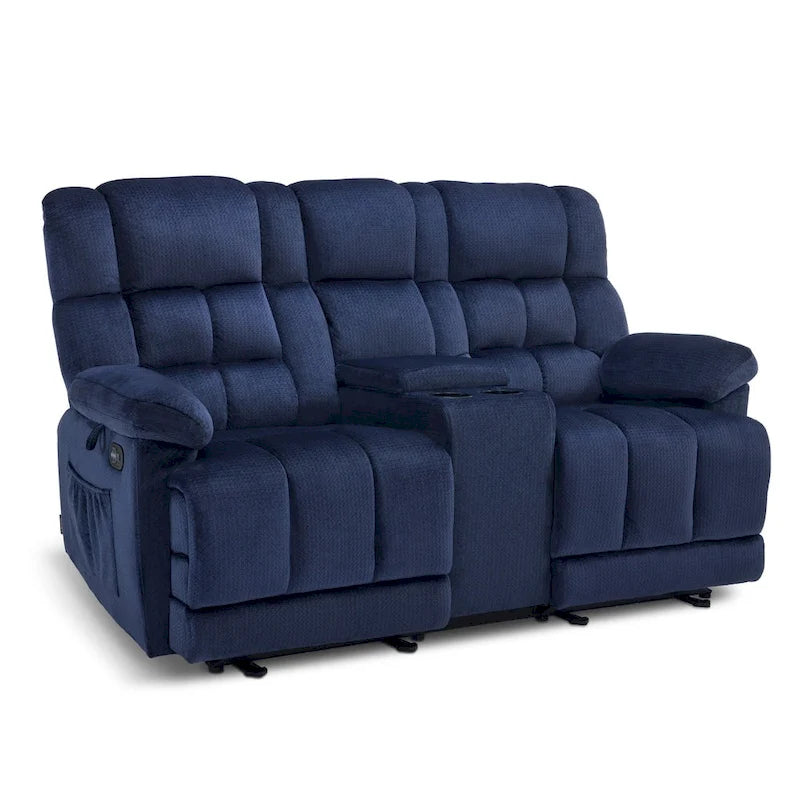 MCombo Power Loveseat Recliner with Console, Heat, Vibration and USB Ports