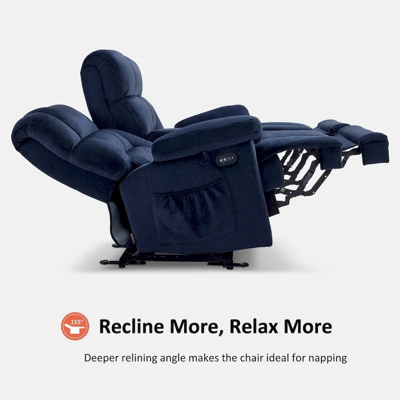 MCombo Power Loveseat Recliner with Console, Heat, Vibration and USB Ports
