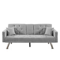 Linen Convertible Sofa Bed with 3 Adjustable Positions and Cup Holder