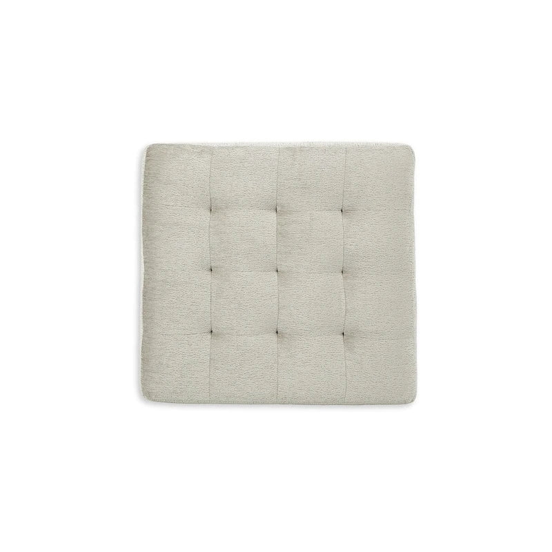 Oversized Tufted Accent Ottoman with Faux Wood Base - Navy or Stone