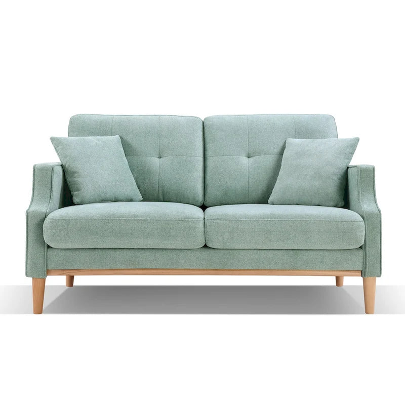 2-Seater Polyester Loveseat with USB Charging Port and Pine Wood Frame