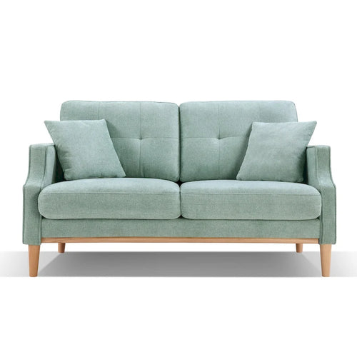 2-Seater Polyester Loveseat with USB Charging Port and Pine Wood Frame