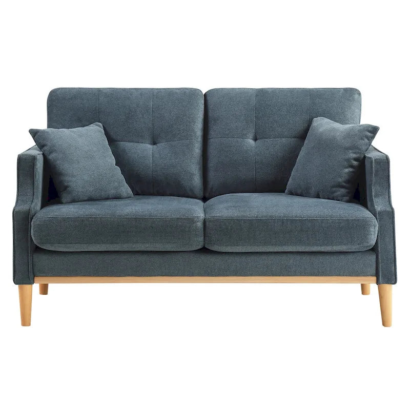 2-Seater Polyester Loveseat with USB Charging Port and Pine Wood Frame