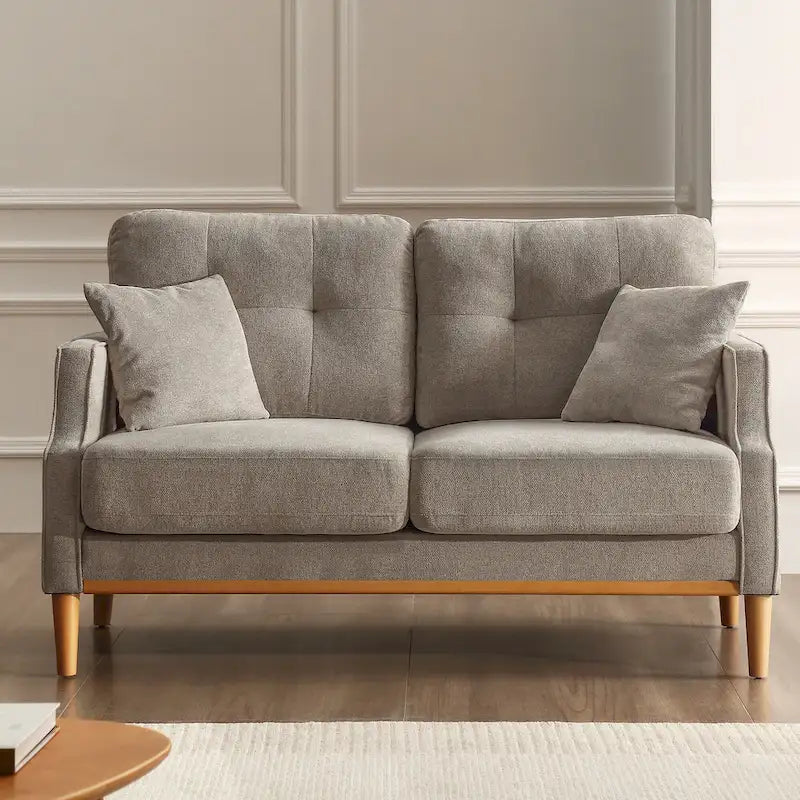 2-Seater Polyester Loveseat with USB Charging Port and Pine Wood Frame