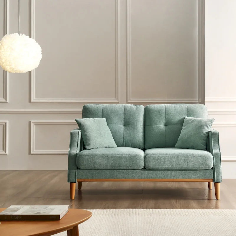 2-Seater Polyester Loveseat with USB Charging Port and Pine Wood Frame