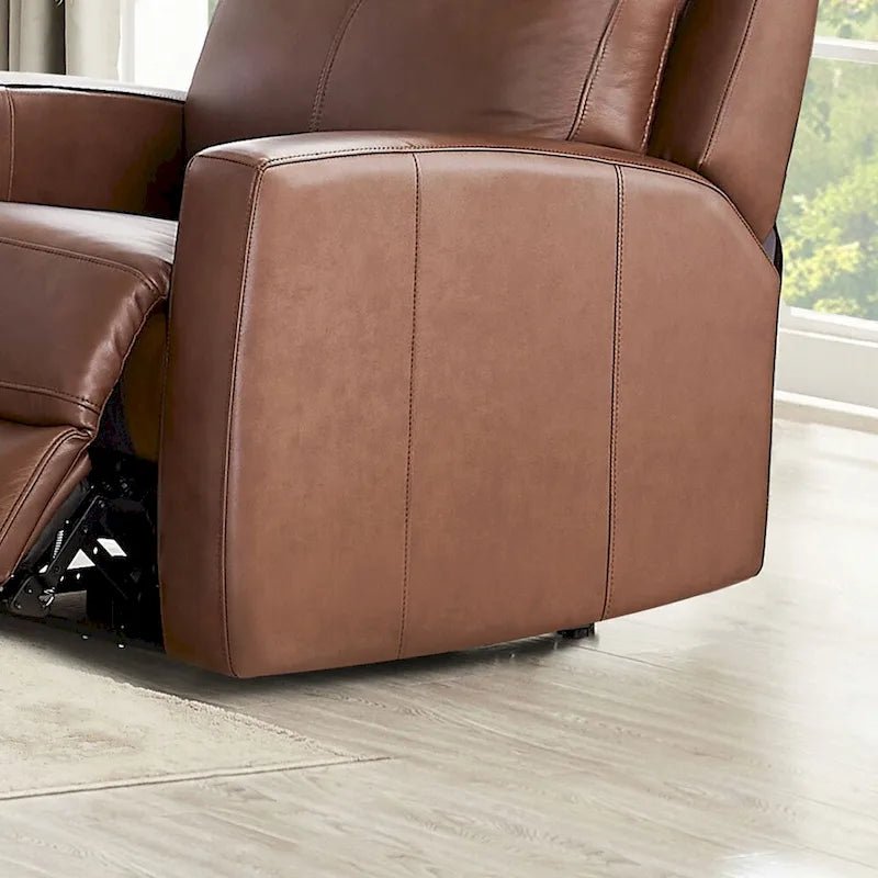 Zero Gravity Power Recliner with Top Grain Leather & Adjustable Headrest