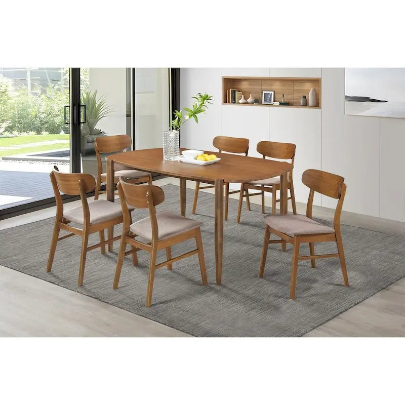 Solid Walnut Wood Dining Table with Tapered Legs - 63.5 x 39.75 x 30H