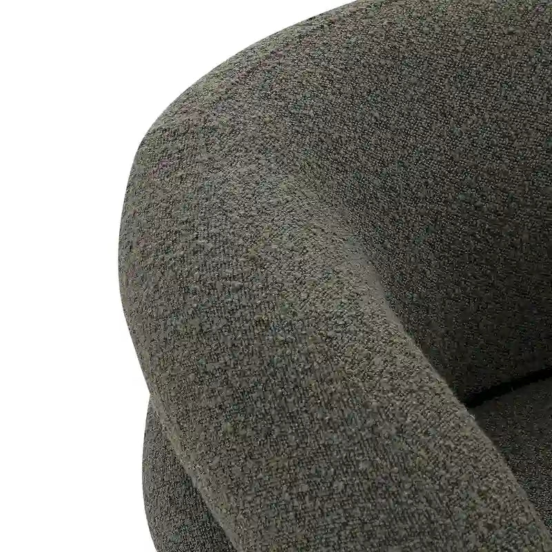 Boucle Swivel Lounge Chair with Channel Tufted Back