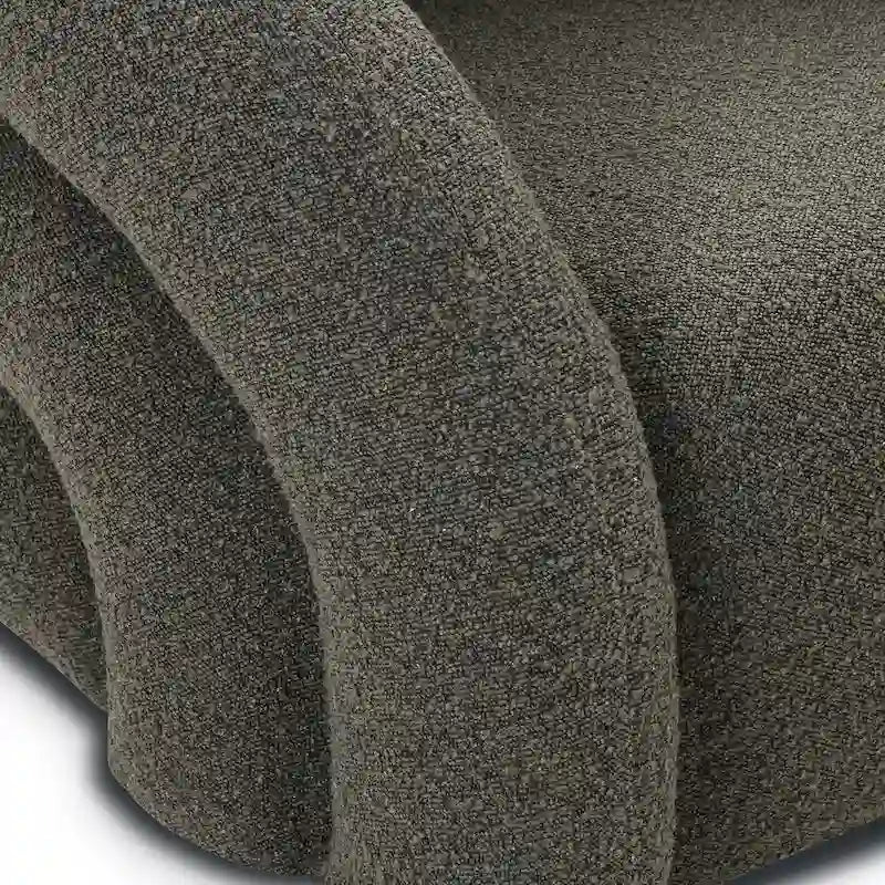 Boucle Swivel Lounge Chair with Channel Tufted Back