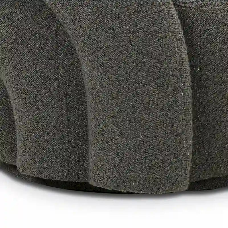 Boucle Swivel Lounge Chair with Channel Tufted Back