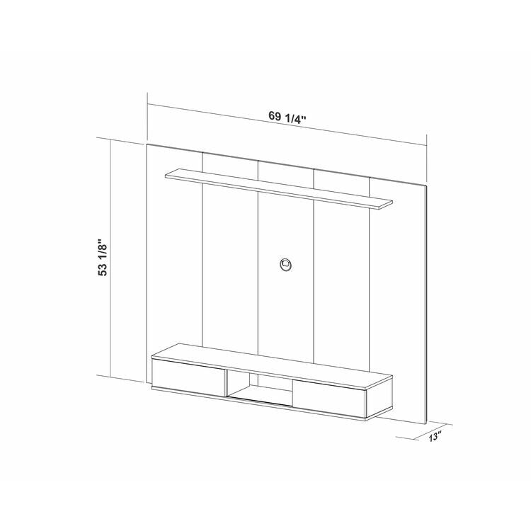 Floating Wall Media Center with Storage - Fits TVs Up to 70 Inches