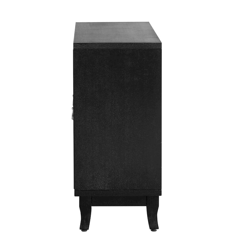Retro Mirrored Sideboard Buffet Cabinet with 3 Glass Doors - 47.2W