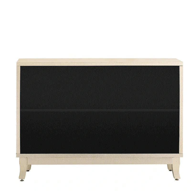 Retro Mirrored Sideboard Buffet Cabinet with 3 Glass Doors - 47.2W