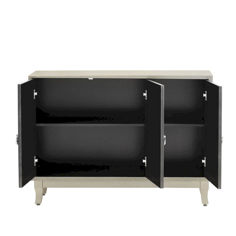 Retro Mirrored Sideboard Buffet Cabinet with 3 Glass Doors - 47.2W