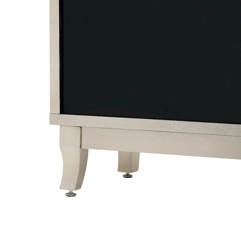 Retro Mirrored Sideboard Buffet Cabinet with 3 Glass Doors - 47.2W