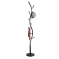 Metal 9-Hook Freestanding Coat Rack with Heavy Round Base - 74.8" Tall