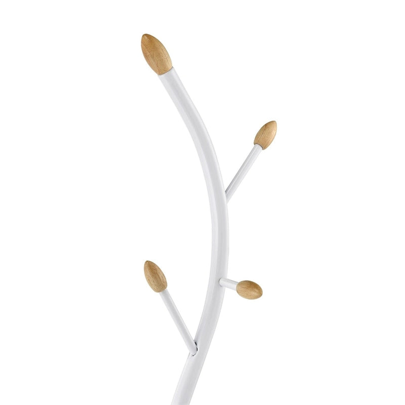 Metal 9-Hook Freestanding Coat Rack with Heavy Round Base - 74.8" Tall